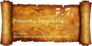 Pohorely Tertullia névjegykártya